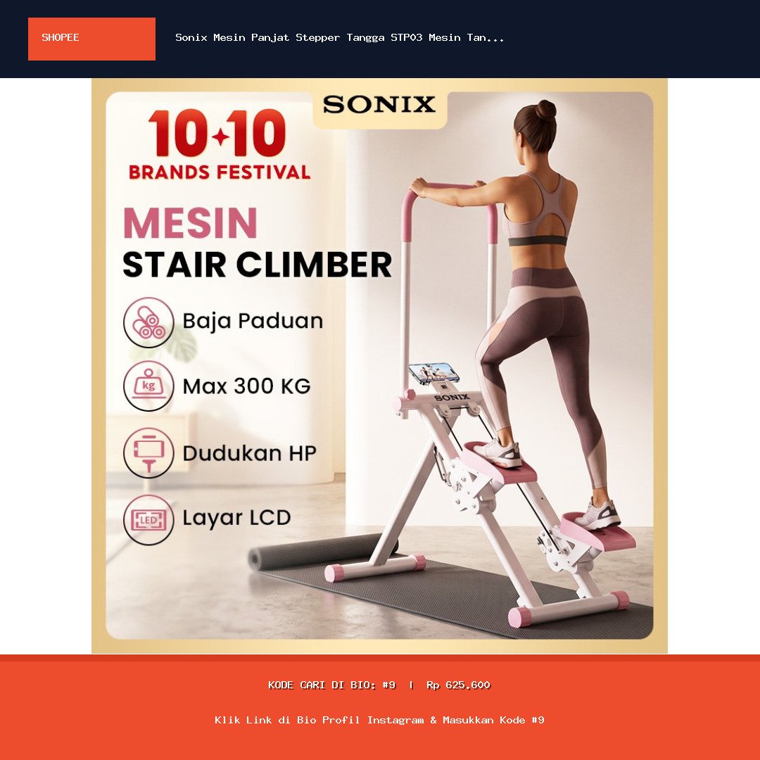 Sonix Mesin Panjat Stepper Tangga STP03 Mesin Tangga Lipat Silent Stair Climber Home Fitness Equipment Kardio Peralatan Kebugaran Pembakar Kalori Alat Penurun Kebugaran Latih paha
